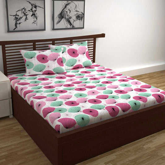 Opal Floral Printed Bedsheet For Double Bed