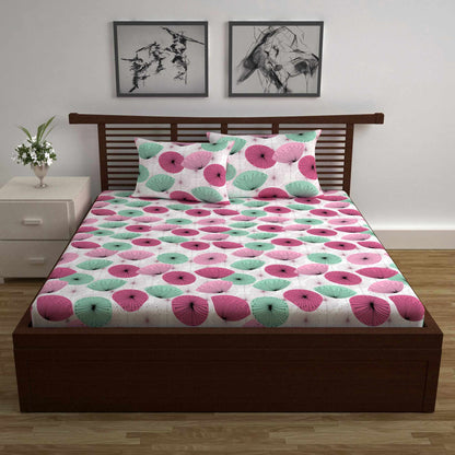 Opal Floral Printed Bedsheet For Double Bed
