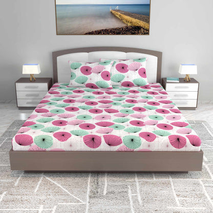 Opal Floral Printed Bedsheet For King Size Bed