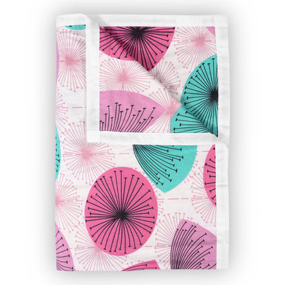 Dandelions Floral Print Pink 144 TC 100% Cotton Cozy and Comfy Dohar for Single Bed