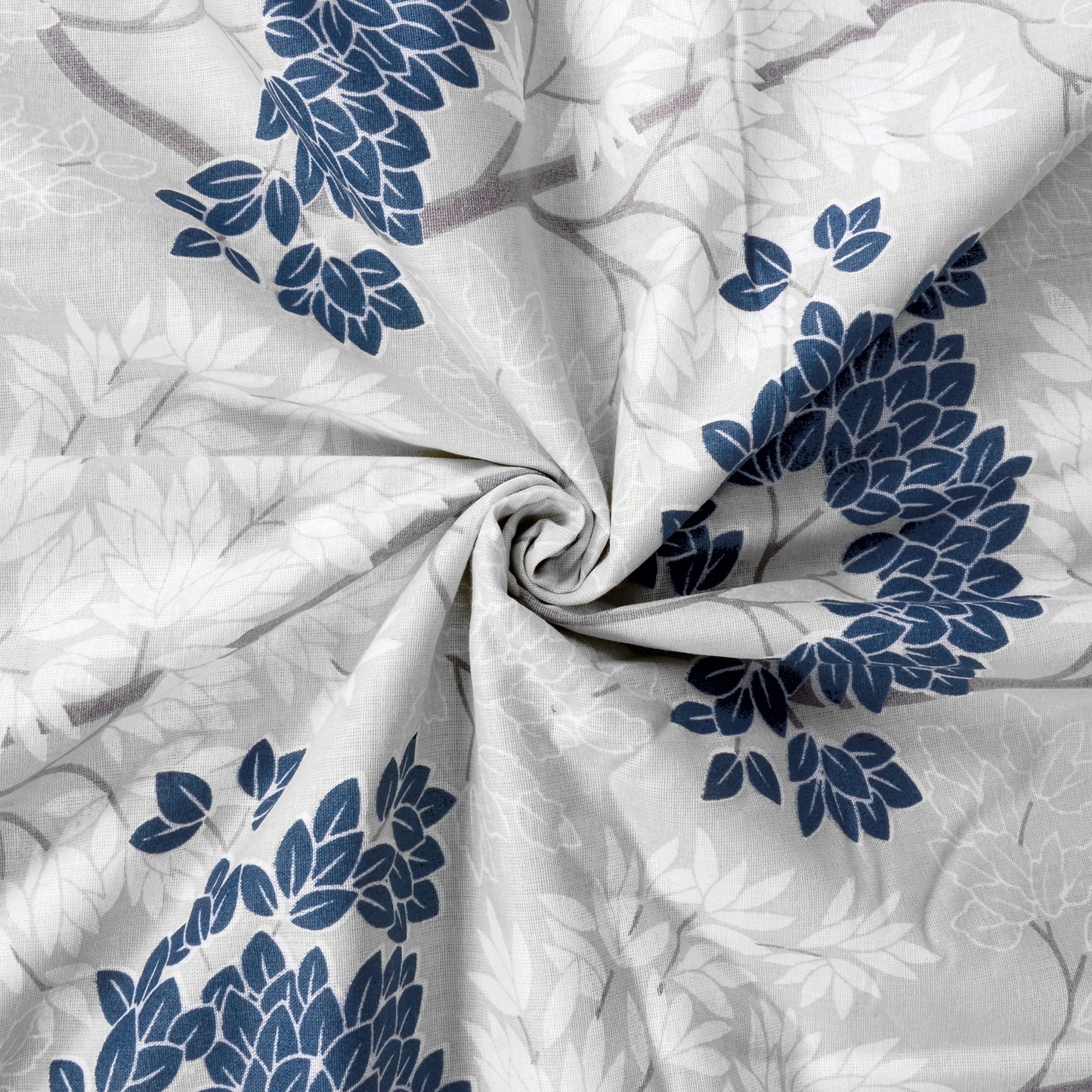 Grey Blue Autumn Tree Leaf 144 TC 100% Cotton Double Bed Dohar
