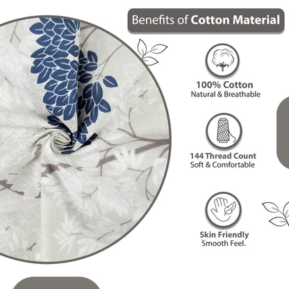 Grey Autumn Tree Leaf Single Bed Bedsheet