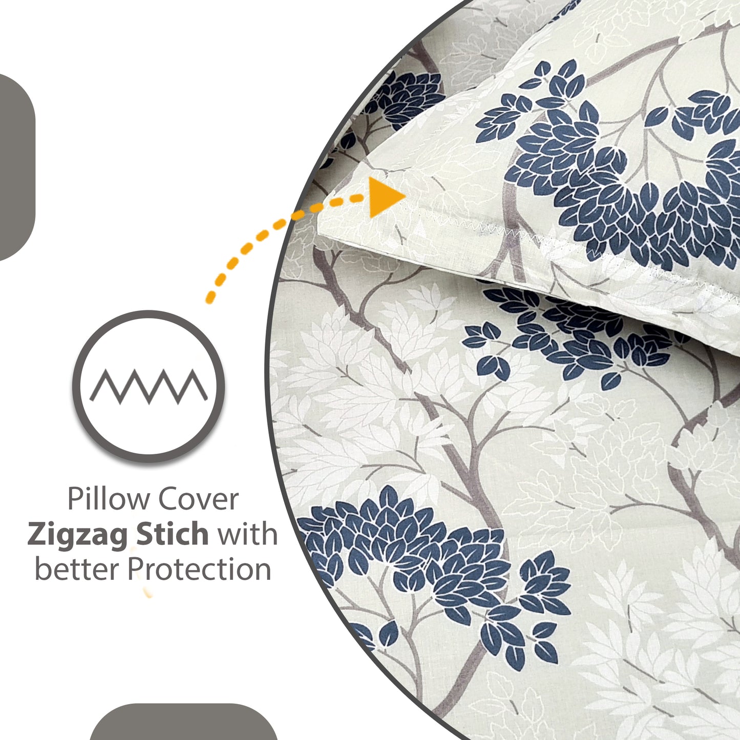 Grey Autumn Tree Leaf Single Bed Bedsheet