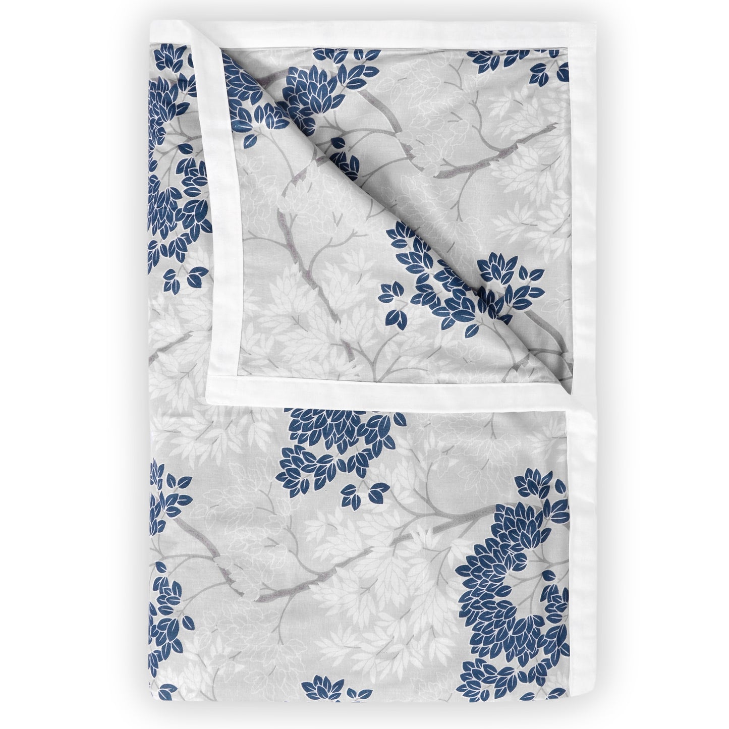 Grey Blue Autumn Tree Leaf 144 TC 100% Cotton Single Bed Dohar