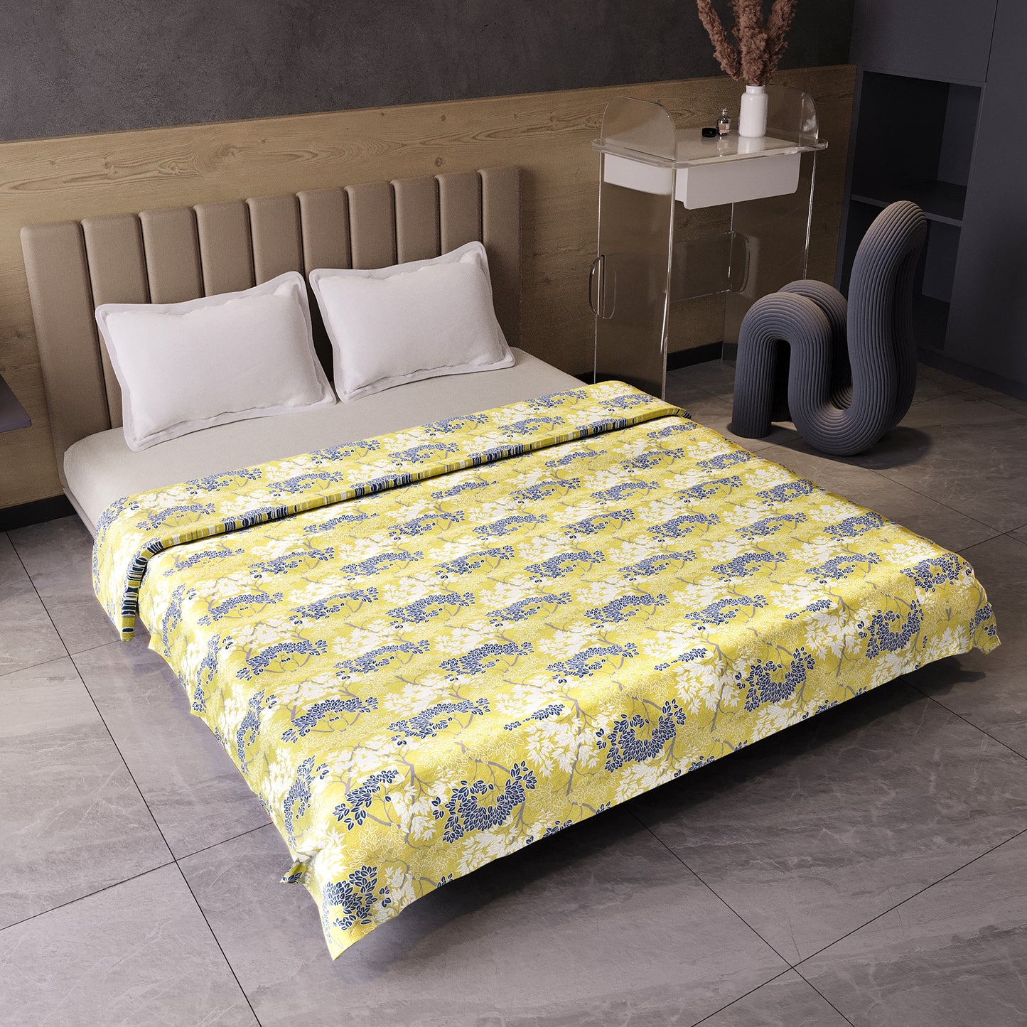 Green Autumn Tree Leaf 144 TC 100% Cotton Skin Friendly AC Double Bed Dohar