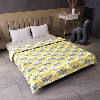 Green Autumn Tree Leaf 144 TC 100% Cotton Skin Friendly AC Double Bed Dohar