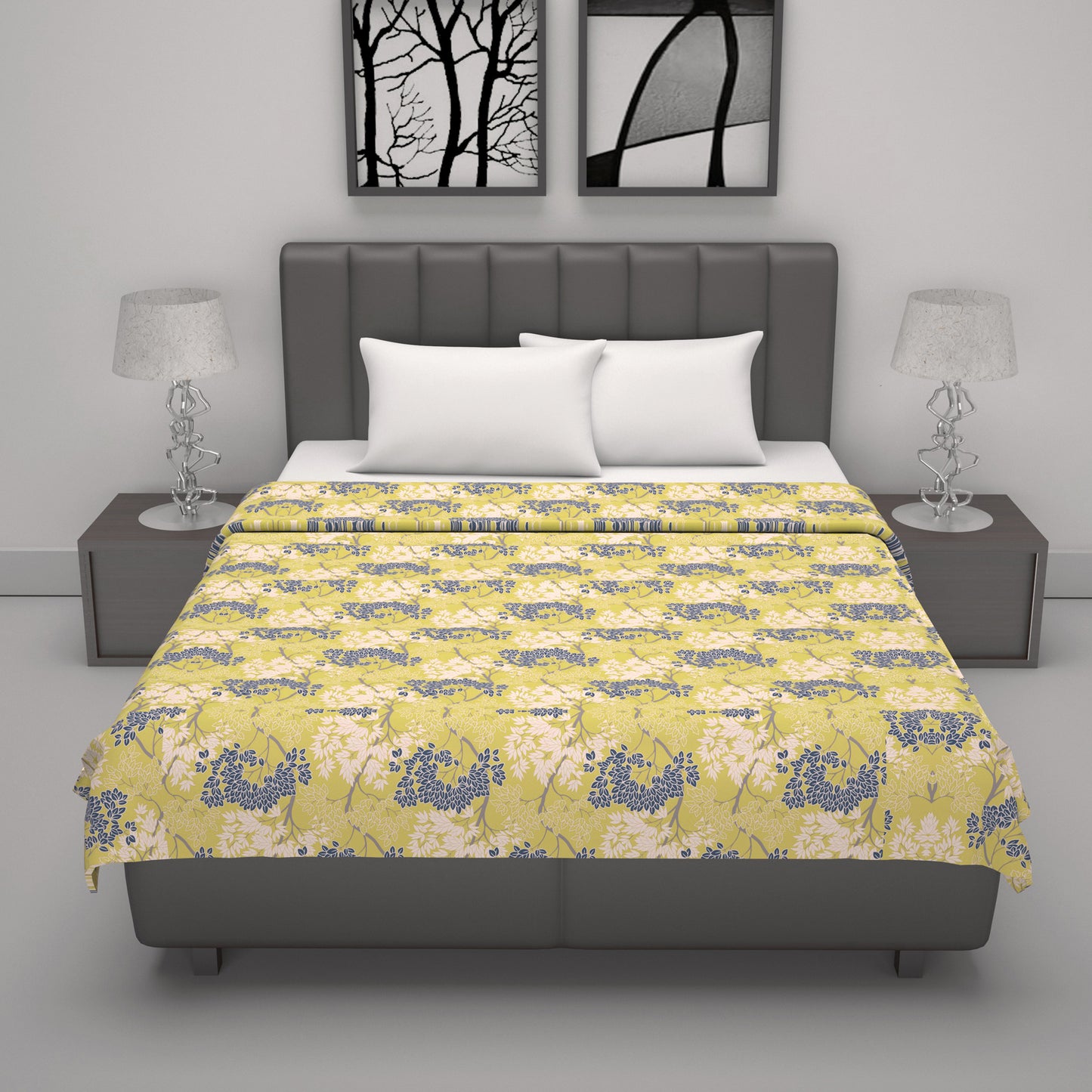 Green Autumn Tree Leaf 144 TC 100% Cotton Skin Friendly AC Double Bed Dohar