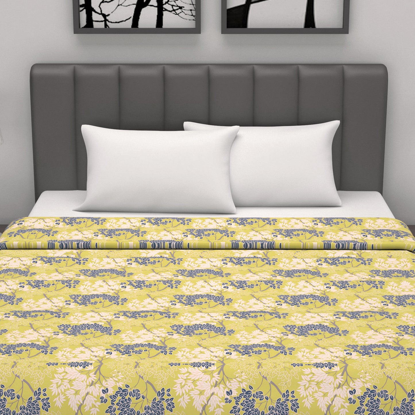 Green Autumn Tree Leaf 144 TC 100% Cotton Skin Friendly AC Double Bed Dohar
