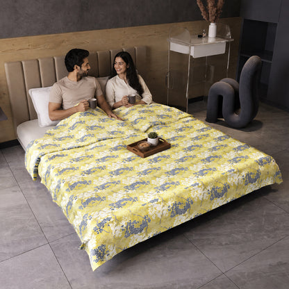 Green Autumn Tree Leaf 144 TC 100% Cotton Skin Friendly AC Double Bed Dohar