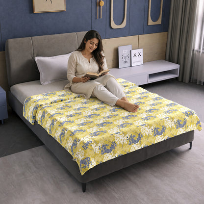 Green Autumn Tree Leaf 144 TC 100% Cotton Skin Friendly AC Single Bed Dohar