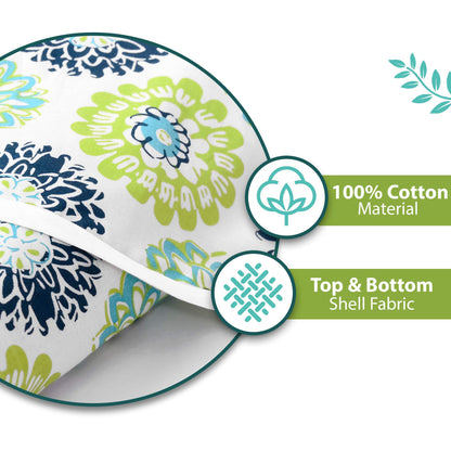 Green and Blue Dahlia Cotton Dohar Combo For Double Bed