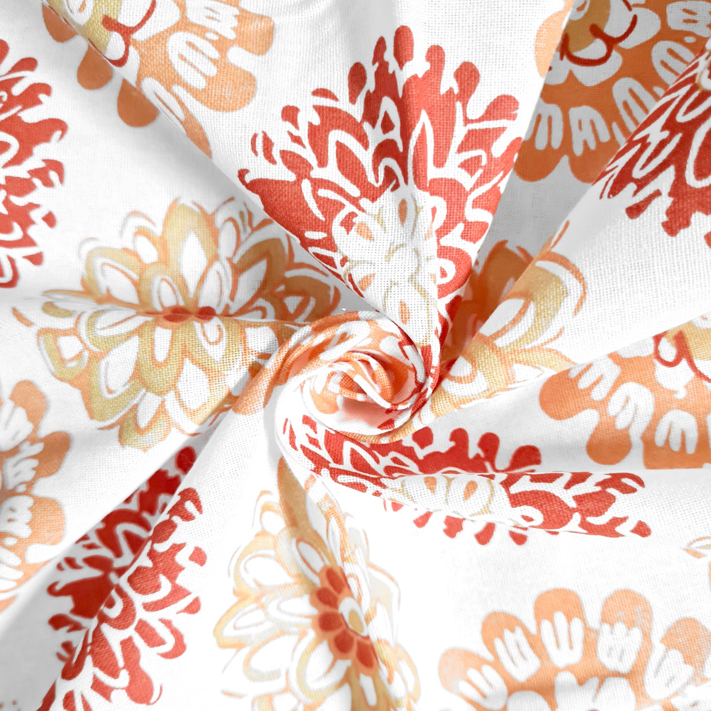 Summer Dahlia Floral Printed Bedsheet For Double Bed