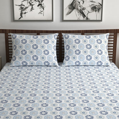 Dahlia Print Bedsheet For Double Bed