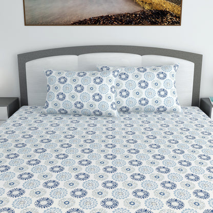 Dahlia Print Bedsheet For King Size Bed