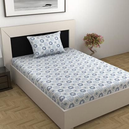 Dahlia Print Combo Bedsheet for Single and Double Bed
