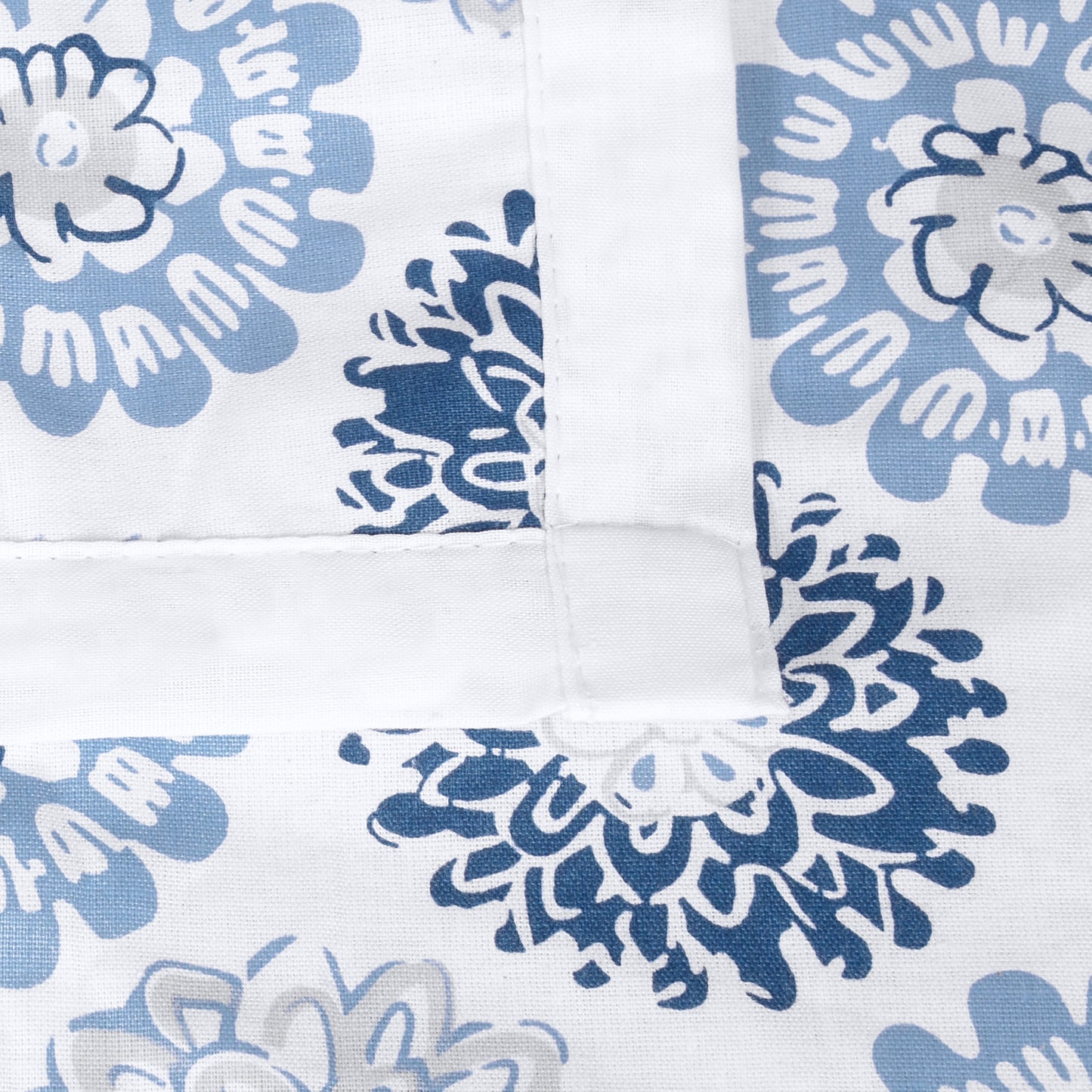Blue and Grey Dahlia Floral Soft Silk Touch 144 TC 100% Cotton Dohar for Single Bed