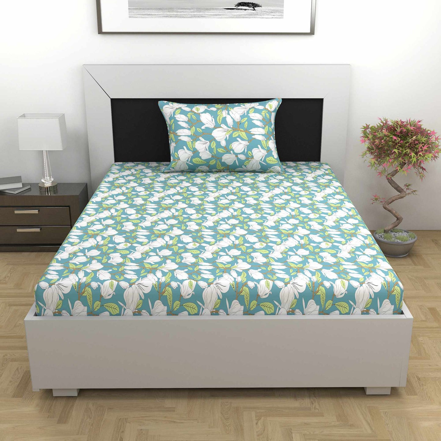 Magnolia Floral Single Bed Bedsheet