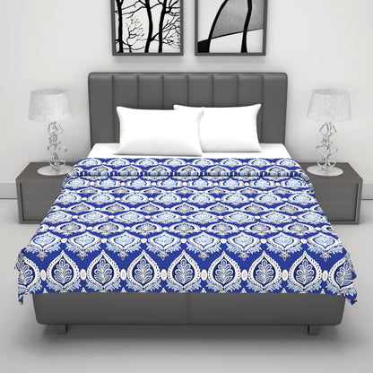 Green and Blue Floral Cotton Dohar Combo For Double Bed