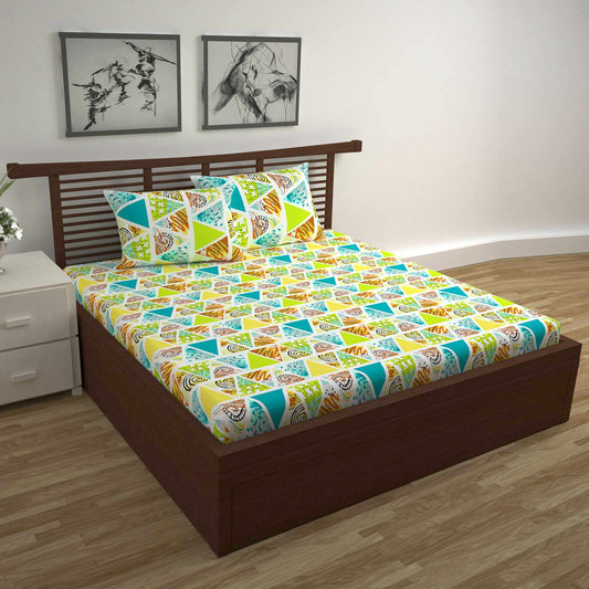 Triangle Candy Print Bedsheet For Double Bed