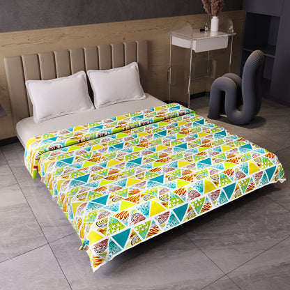 Triangle Candy Print 144 TC 100% Cotton Lightweight Dohar for Double Bed