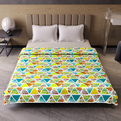 Triangle Candy Print 144 TC 100% Cotton Lightweight Dohar for Double Bed