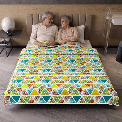 Triangle Candy Print 144 TC 100% Cotton Lightweight Dohar for Double Bed