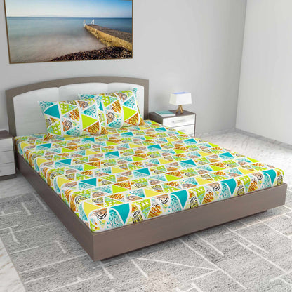 Triangle Candy Print Bedsheet For King Size Bed