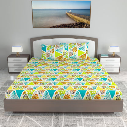Triangle Candy Print Bedsheet For King Size Bed