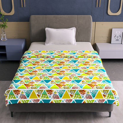 Triangle Candy Print 144 TC 100% Cotton Lightweight Dohar for Single Bed