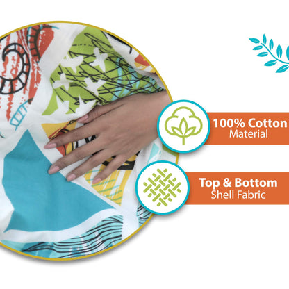 Triangle Candy Print 144 TC 100% Cotton Lightweight Dohar for Single Bed