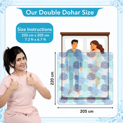 Silhouette leaves Classy Soft 144 TC 100% Cotton Dohar for Double Bed
