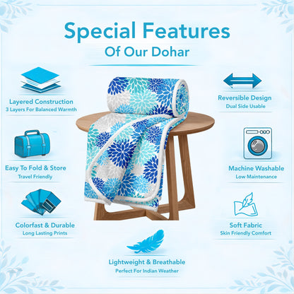 Silhouette leaves Classy Soft 144 TC 100% Cotton Dohar for Double Bed