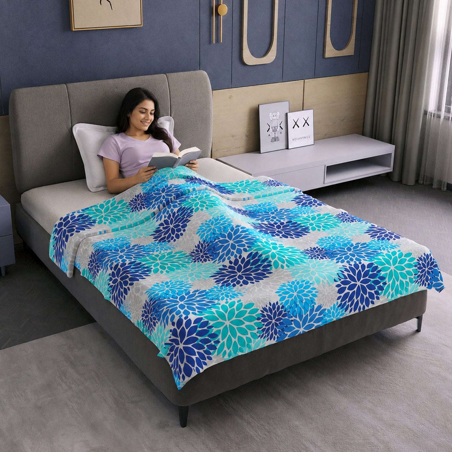 Silhouette leaves Classy Soft 144 TC 100% Cotton Dohar for Single Bed