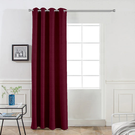 7 Feet Elegance Velvet Curtain Door - Soft Single Panel (Maroon)