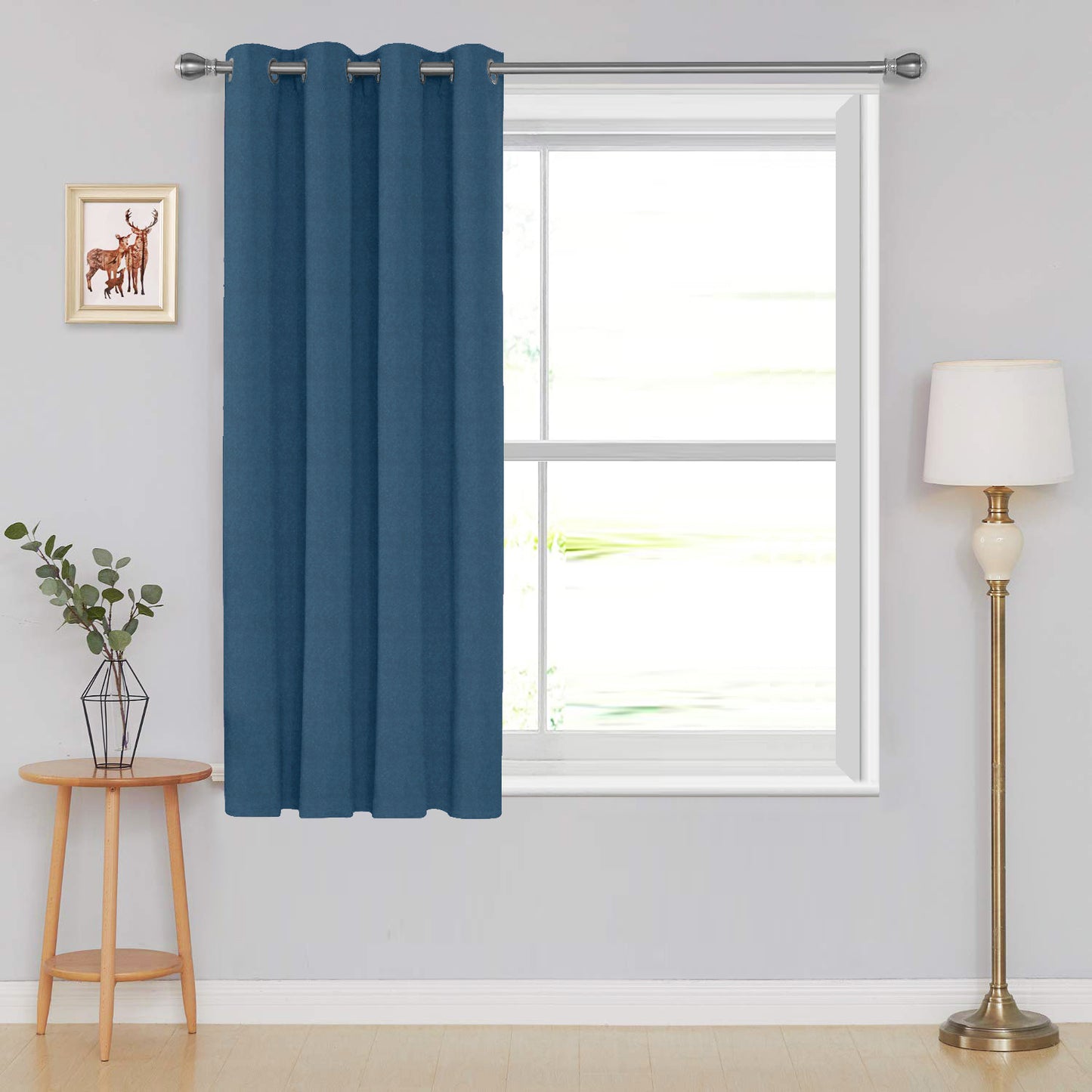 5 Feet Elegance Velvet Curtain Window - Premium Soft Single Panel (Deep Blue)