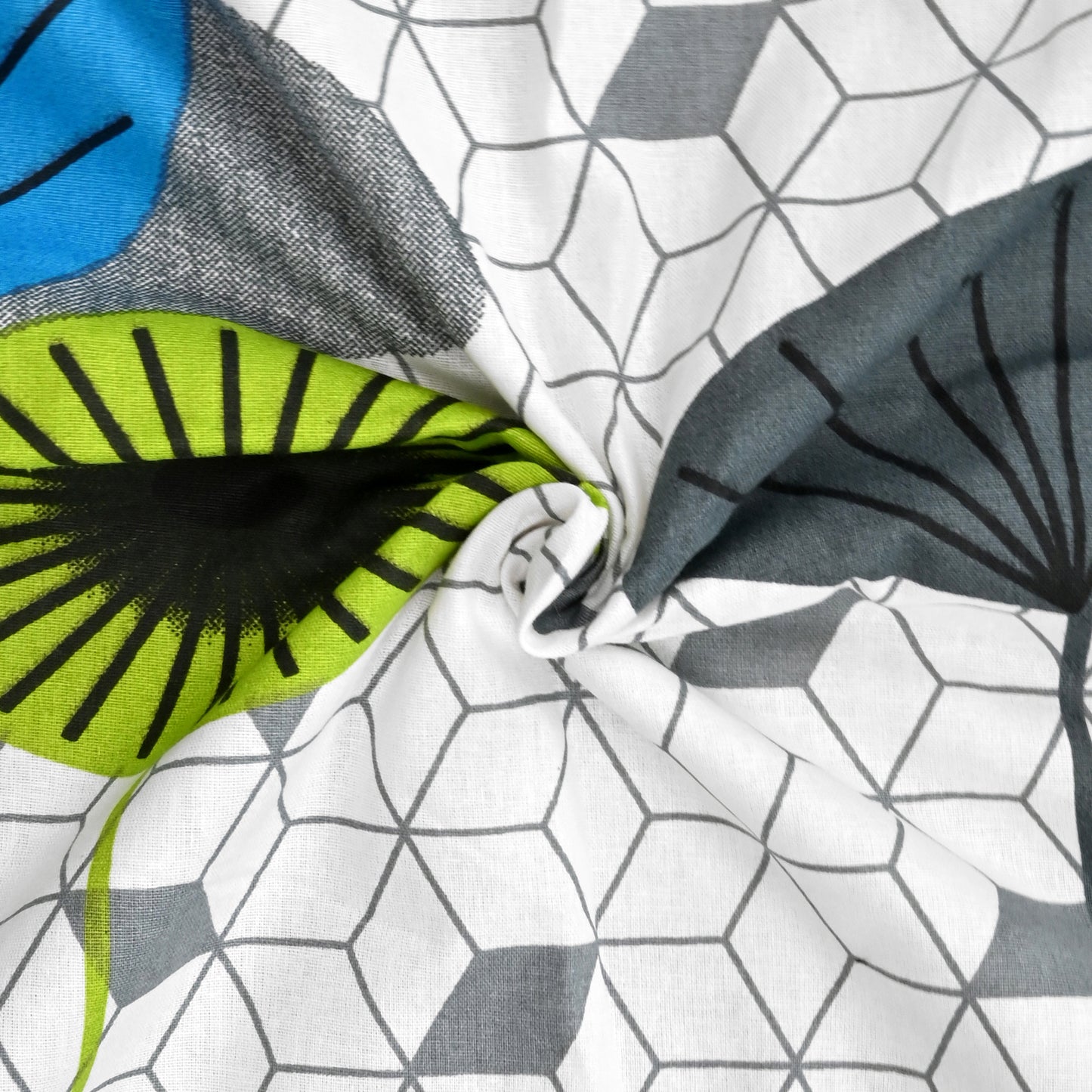 Blue Floral Pattern Cotton Dohar Combo For Single Bed