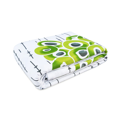 White and Green 120 TC Cotton Floral Single Bed AC Blanket Dohar for All Season