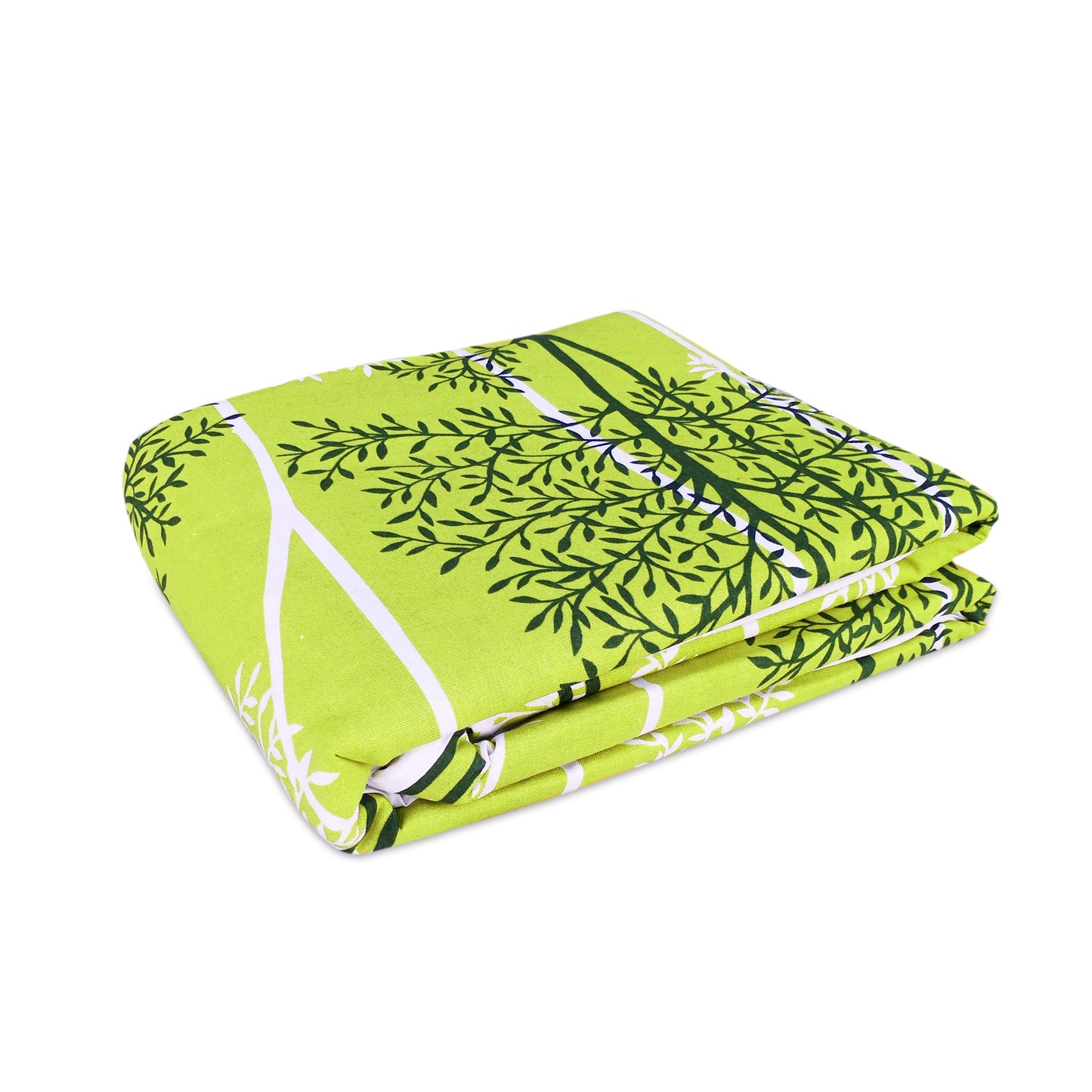 Green & White Floral Double Bed Dohar – 120 GSM Cotton