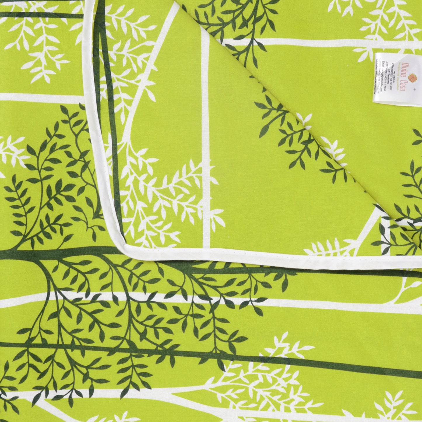 Green & White Floral Double Bed Dohar – 120 GSM Cotton