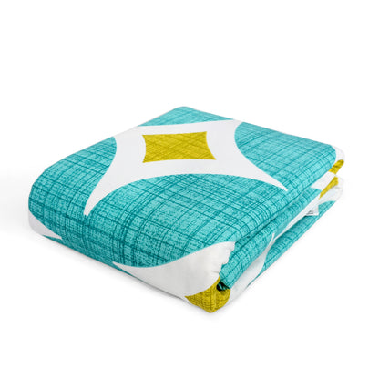 Blue and Green 120 GSM Cotton Abstarct Pattern Double Bed AC Blanket Dohar for All Season