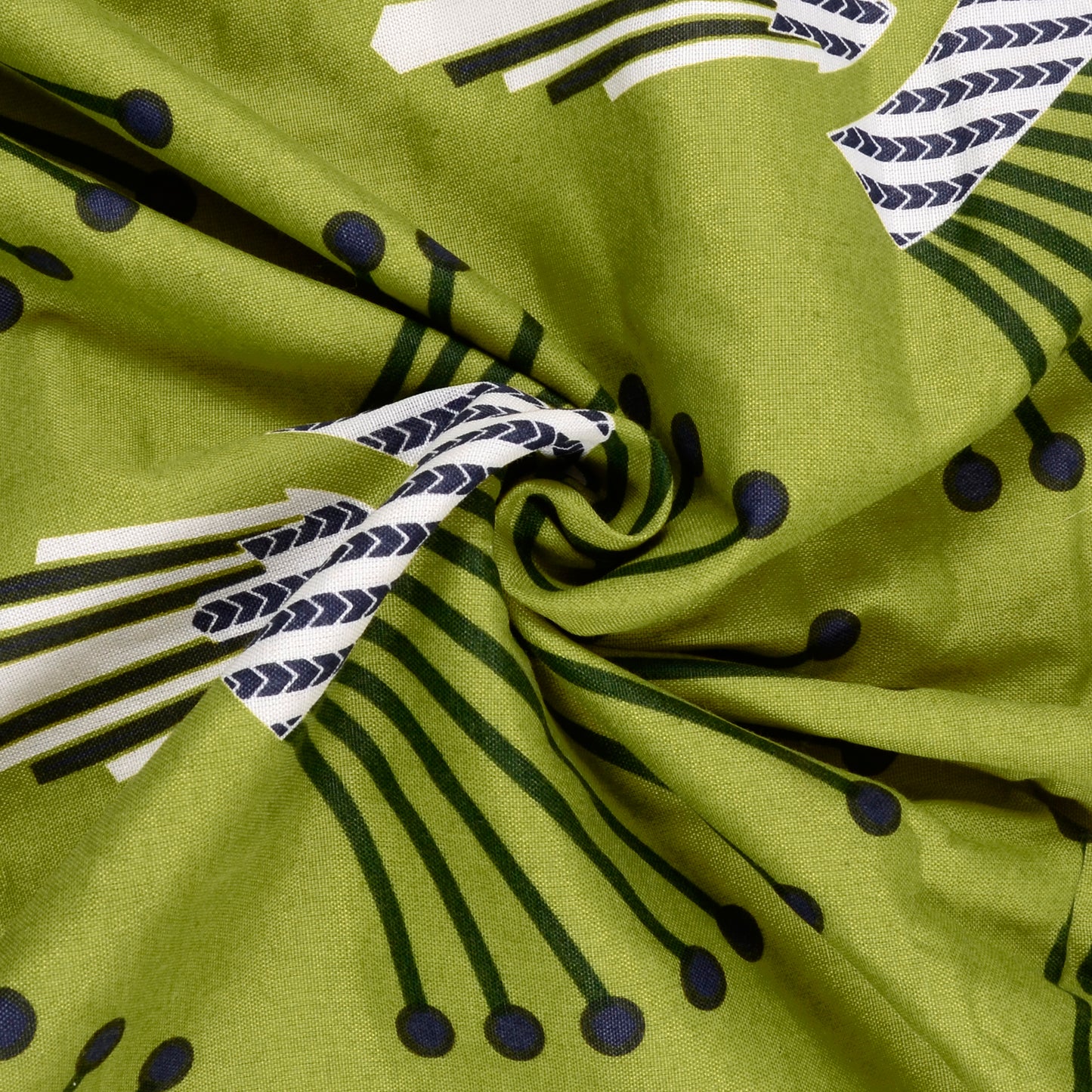 Olive Green and Blue 120 TC Cotton Floral Single Bed AC Blanket Dohar for All Season