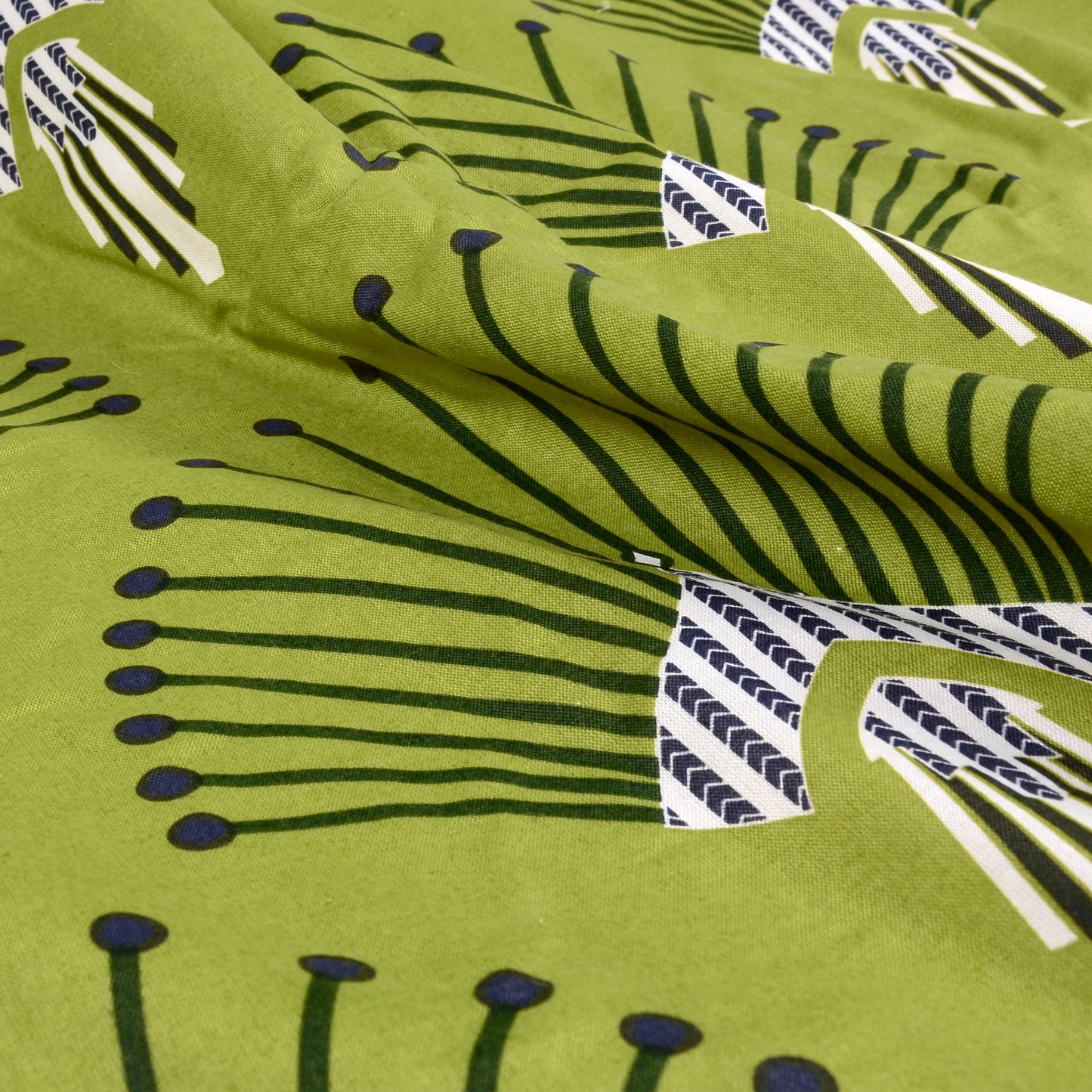 Olive Navy Floral Double Bed Dohar – 120 GSM Cotton