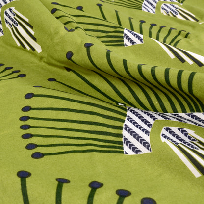 Olive Navy Floral Double Bed Dohar – 120 GSM Cotton