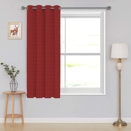 5 Feet Microfiber Window Curtain | Single Panel Cover (Red)