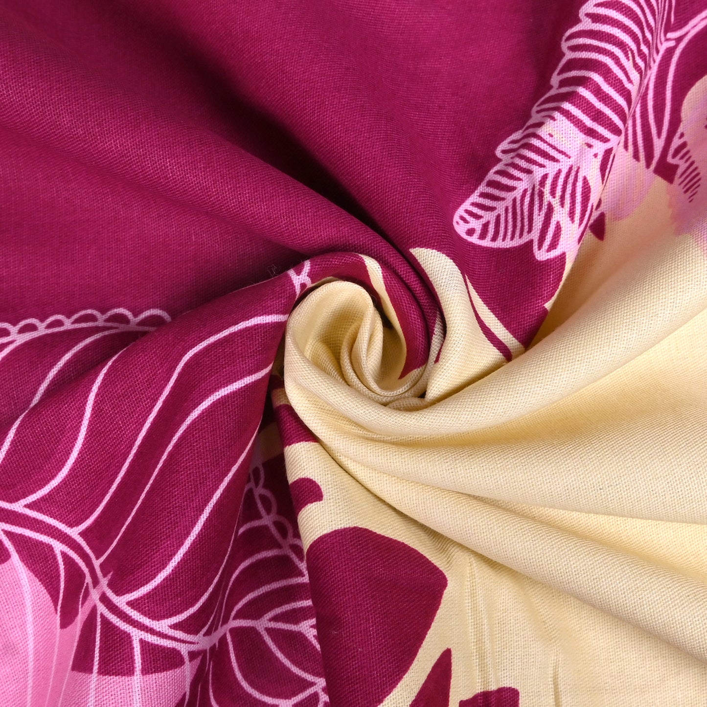 Bloom Canvas Pure Cotton Pink Abstract Floral King Bedsheet – 180 TC