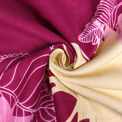 Bloom Canvas Pure Cotton Pink Abstract Floral King Bedsheet – 180 TC