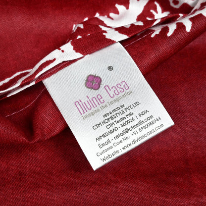 Ornate Harmony Damask Pure Cotton Maroon King Bedsheet – 180 TC