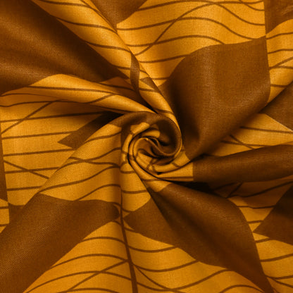 Desert Weave Pure Cotton Mustard Geometric King Bedsheet – 180 TC
