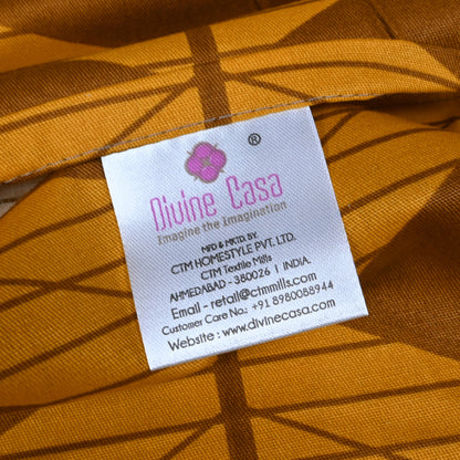 Desert Weave Pure Cotton Mustard Geometric King Bedsheet – 180 TC