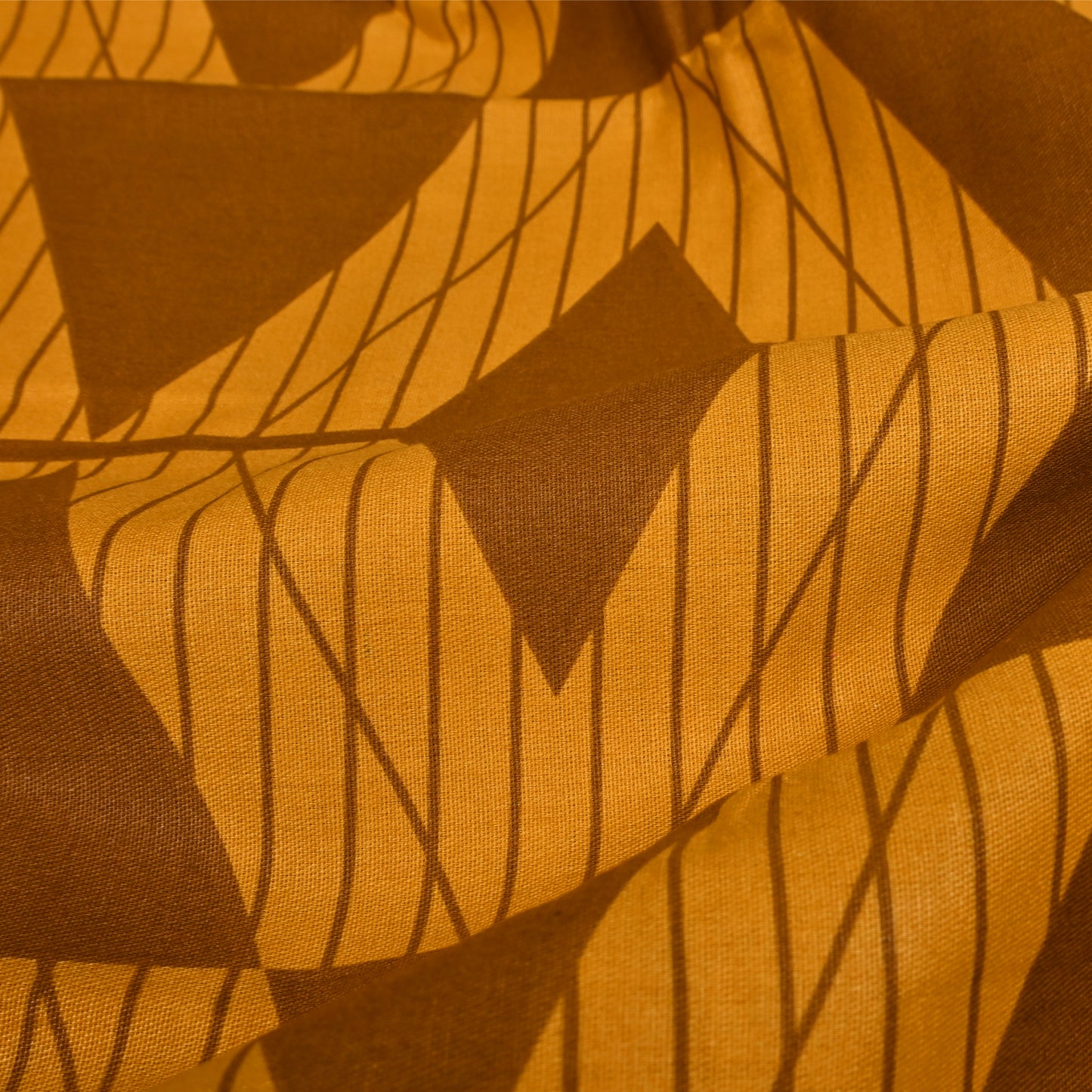 Desert Weave Pure Cotton Mustard Geometric King Bedsheet – 180 TC